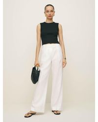 Reformation - Alex Linen Mid Rise Cropped Pant - Lyst