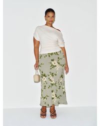 Reformation - Layla Skirt Es Greenery Silk - Lyst