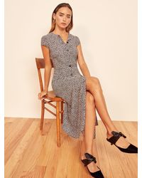 fauna front button midi dress reformation