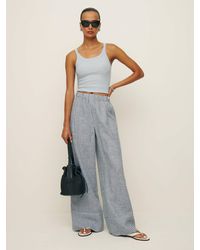 Reformation - Fernando Linen Wide Leg Pant - Lyst