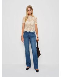Reformation - Elton Mid Rise Super Stretch Straight Jeans Denim - Lyst