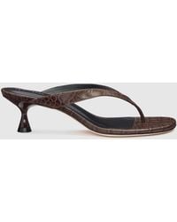 Reformation - Sophie Heeled Sandal Croc-Effect 5 - Lyst