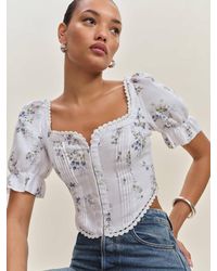 Reformation - Simmie Linen Top 4 - Lyst