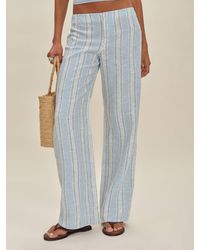 Reformation - Vida Linen Low Rise Pant - Lyst
