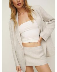 Reformation - Mia Low Waist Linen Skort 2 - Lyst