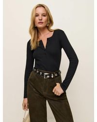 Reformation - Slim Fitted Henley Tee - Lyst