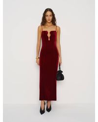Reformation Donya Velvet Dress in Brown | Lyst