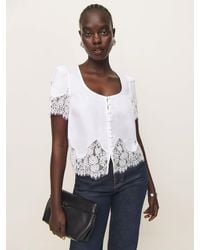 Reformation - Josie Linen Top - Lyst