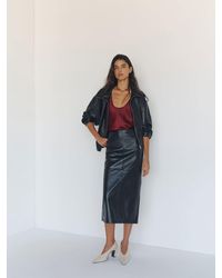 Reformation - Veda Cole Low Waist Leather Maxi Skirt 6 - Lyst