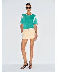 Reformation - Tanya Low Rise Denim Mini Skirt 0 - Lyst