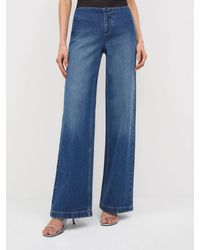 Reformation - Talissa Stretch Low Rise Trouser Wide Leg Jeans Denim - Lyst