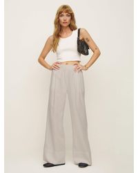 Reformation - Fernando Linen Wide Leg Pant - Lyst