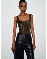 Reformation - Carla Knit Top Dark Sequin - Lyst