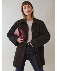 Reformation - Veda Celine Jacket Suede Leather - Lyst