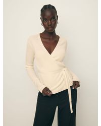 Reformation - Blaire Ribbed Wrap Cardigan - Lyst