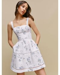 Reformation - Everett Mini Linen Dress - Lyst