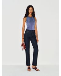 Reformation - Leda Mid Rise Straight Long Jeans Denim - Lyst
