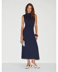 reformation kori knit dress in Blue Maxi dress