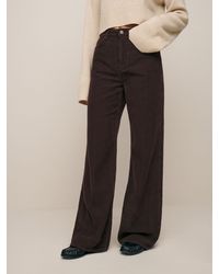 Reformation - Cary High Rise Slouchy Wide Leg Corduroy Pants - Lyst