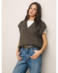 Reformation - Marnie Oversized Cotton Sweater Vest - Lyst