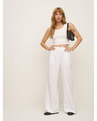 Reformation - Fernando Linen Wide Leg Pant - Lyst