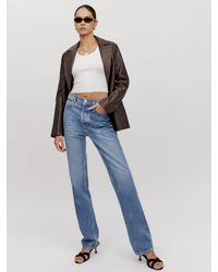 Reformation - Cynthia High Rise Straight Long Jeans - Lyst