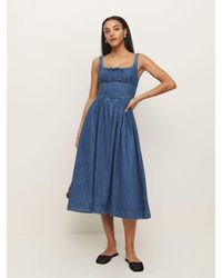 Reformation - Balia Denim Midi Dress - Lyst
