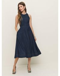 Reformation - Pippa Denim Midi Dress - Lyst