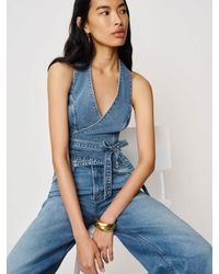 Reformation - Gaia Denim Halter Top - Lyst