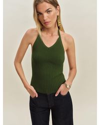 Reformation - Delia Ribbed Halter Top - Lyst