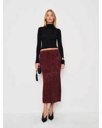 Reformation - Veda Cole Low Waist Leather Maxi Skirt 0 - Lyst