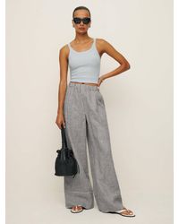 Reformation - Fernando Linen Wide Leg Pant - Lyst