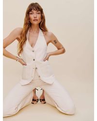 Reformation - Brittany Denim Halter Top - Lyst