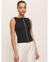 Reformation Harvey Knit Top in Black | Lyst