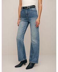 Reformation - Wilder Stretch High Rise Wide Leg Cropped Jeans - Lyst
