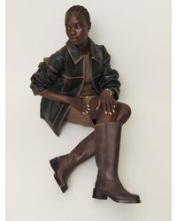 Reformation - Frances Knee High Boot Distressed 5 - Lyst