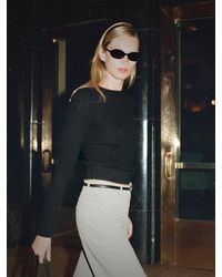 Reformation - Lian Cashmere Crew Sweater Ribbed - Lyst