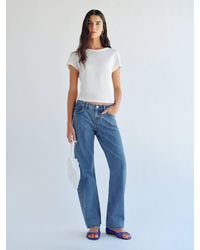 Reformation - Charlee Low Rise Straight Leg Jeans Denim - Lyst