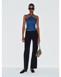Reformation - Meghan Denim Halter Top 0 - Lyst