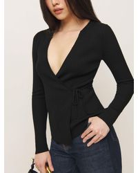 Reformation - Caroline Regenerative Merino Wrap Sweater - Lyst