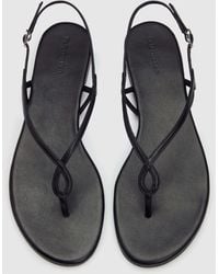 Reformation - Luna Flat Sandal Leather 5 - Lyst