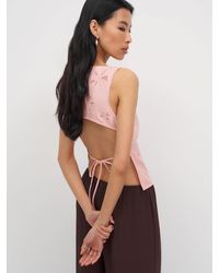 Reformation - Evelina Linen Top 0 - Lyst