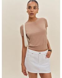 Reformation - Hazel Low Rise Denim Mini Skirt - Lyst