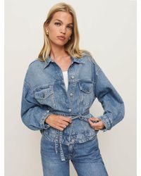 Reformation - Luna Belted Denim Jacket - Lyst