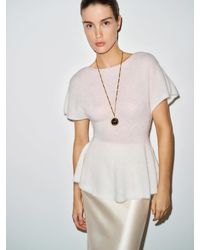 Reformation - Anna Alpaca Peplum Sweater Top - Lyst
