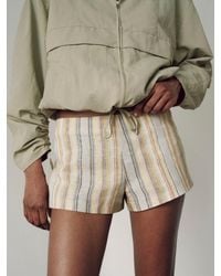 Reformation - June Low Rise Linen Short 0 - Lyst