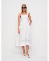 farm rio shell garden linen blend midi dress Shell Garden Off-White Sleeveless Midi Dress main image 0