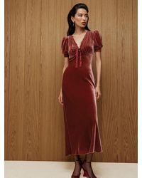 Reformation - Camille Velvet Dress 0 - Lyst