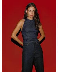 Reformation - Alexie Denim Halter Top - Lyst