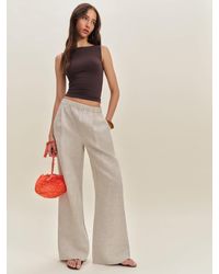 Reformation - Fernando Linen Wide Leg Pant - Lyst